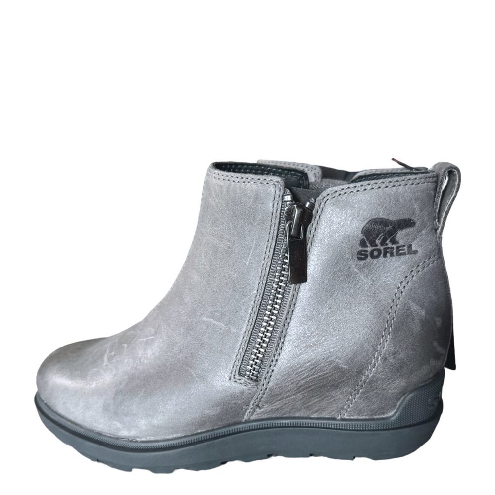 Sorel Evie I Zip Wedge Ankle Boot Women’s 6.5 - Quarry/Grill NWOB - Picture 3 of 9